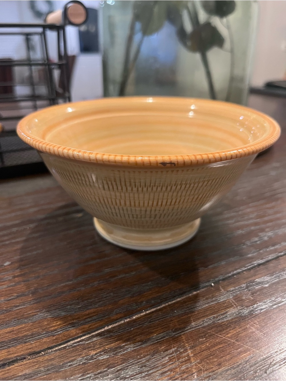 Handcrafted Ceramic Bowl in Warm Beige-Orange
